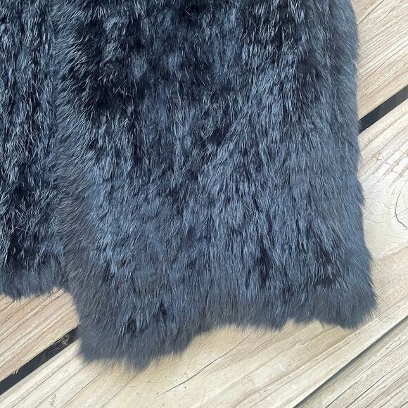 525 America Women's Black Rabbit Fur Vest Size M - Picture 4 of 9